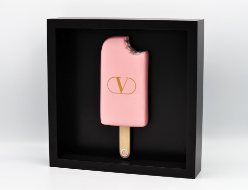 Snek + Valentino, pink with white bite 